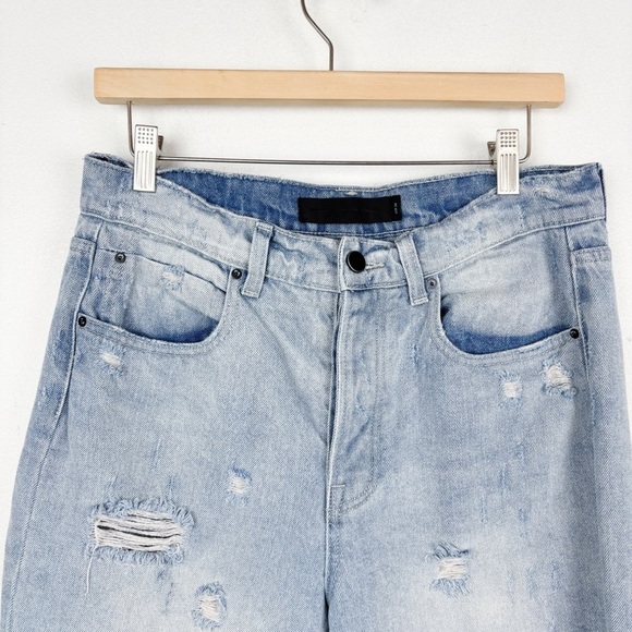 Alexander Wang X Denim Distressed Cuffed Boyfriend Jeans Sz 29 - Picture 5 of 9